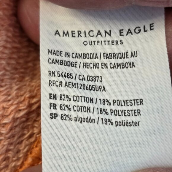 American Eagle Women's Cropped Sweatshirt‎ Long Sleeves Oversized Orange XS - Picture 13 of 17